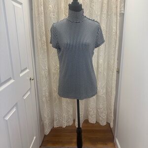 Lauren Ralph Lauren Black and White Houndstooth Top